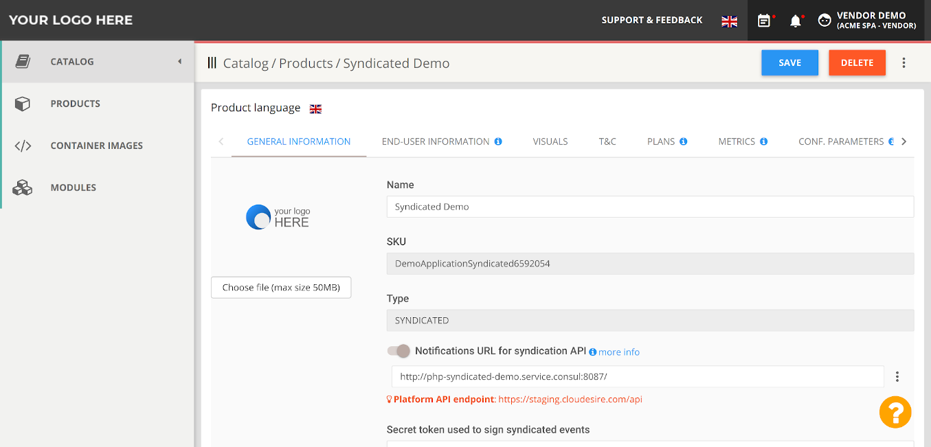 Vendors Control Panel - Syndication